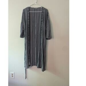 American Eagle Blue & White Striped Robe Cover Up, One Size with tie
